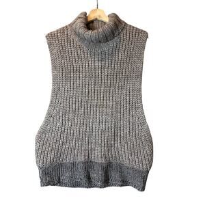 Kate Spade Saturday XL Chunky Knit Sweater Tank Turtleneck Tunic Top Wool Alpaca